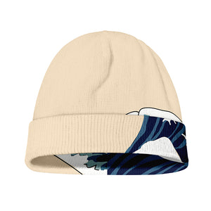 Japanese Ocean Wave Print Beanie