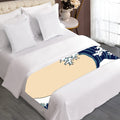 Japanese Ocean Wave Print Bed Runner
