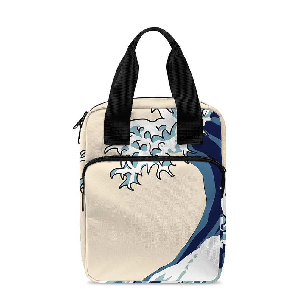 Japanese Ocean Wave Print Bible Tote Bag