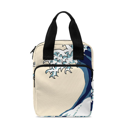 Japanese Ocean Wave Print Bible Tote Bag
