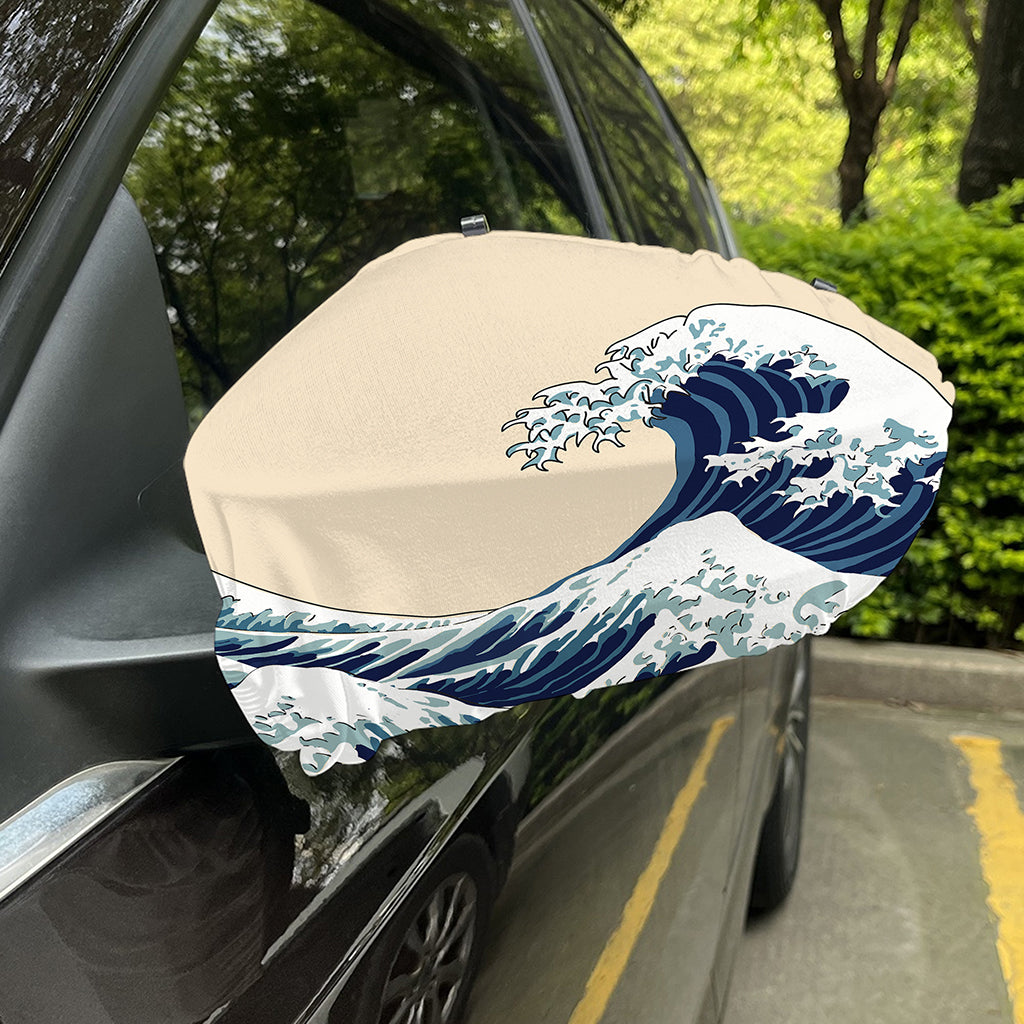 Japanese Ocean Wave Print Car Side Mirror Covers