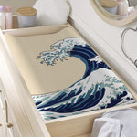 Japanese Ocean Wave Print Changing Pad Cover