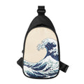 Japanese Ocean Wave Print Sling Bag
