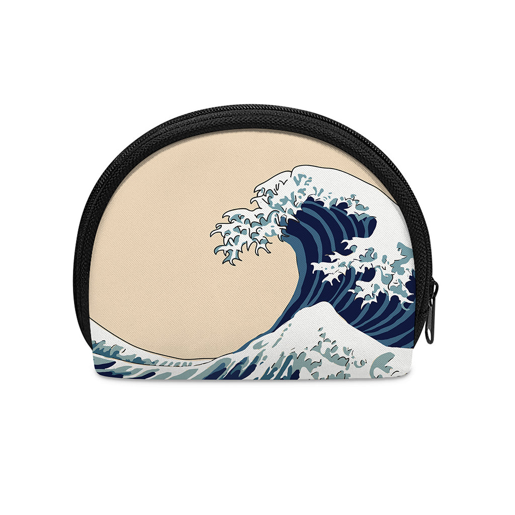 Japanese Ocean Wave Print Coin Purse