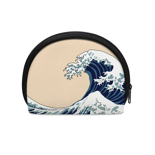 Japanese Ocean Wave Print Coin Purse