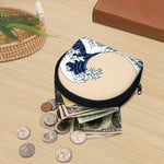 Japanese Ocean Wave Print Coin Purse