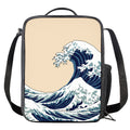 Japanese Ocean Wave Print Crossbody Lunch Bag