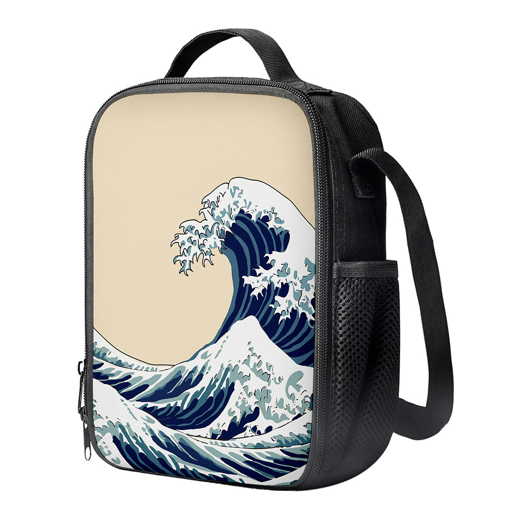 Japanese Ocean Wave Print Crossbody Lunch Bag