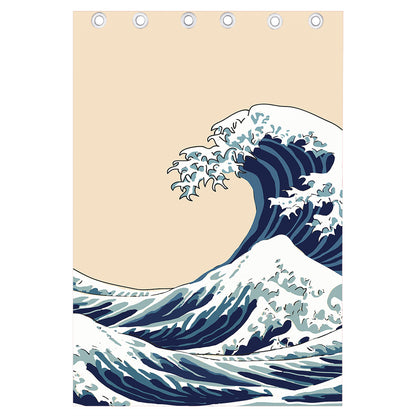 Japanese Ocean Wave Print Curtain
