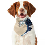 Japanese Ocean Wave Print Dog Bandana