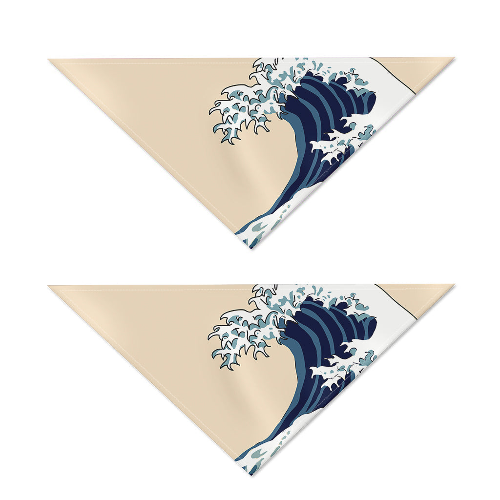 Japanese Ocean Wave Print Dog Bandana