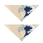 Japanese Ocean Wave Print Dog Bandana