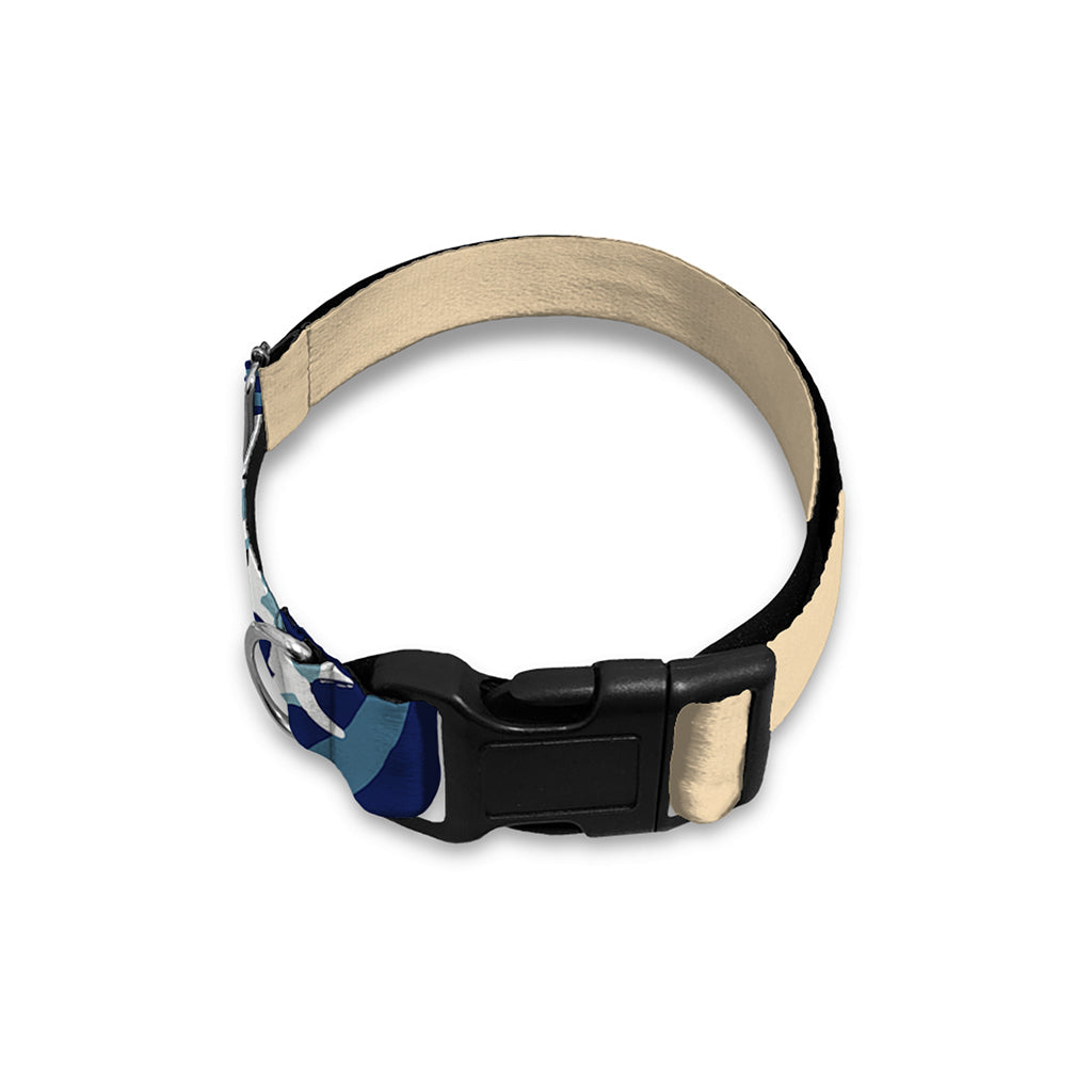 Japanese Ocean Wave Print Dog Collar