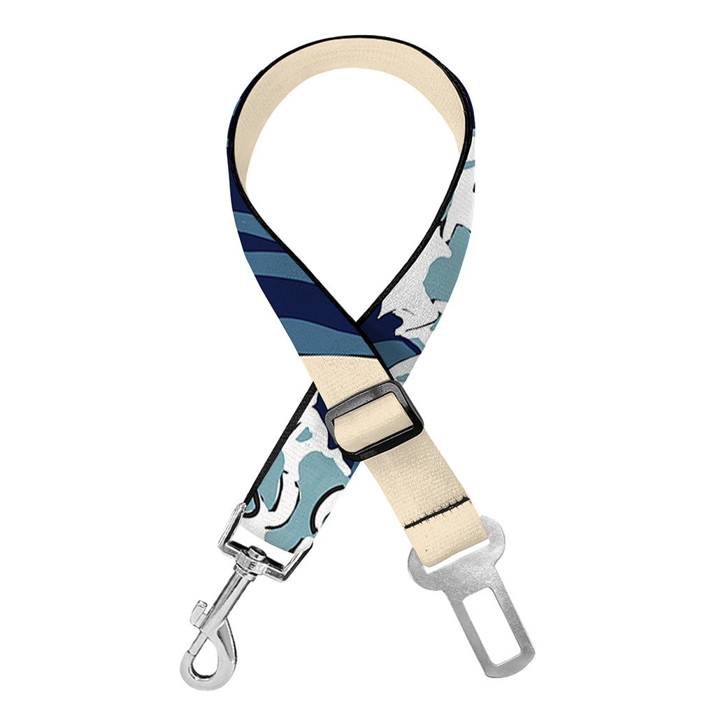 Japanese Ocean Wave Print Dog Seat Belt