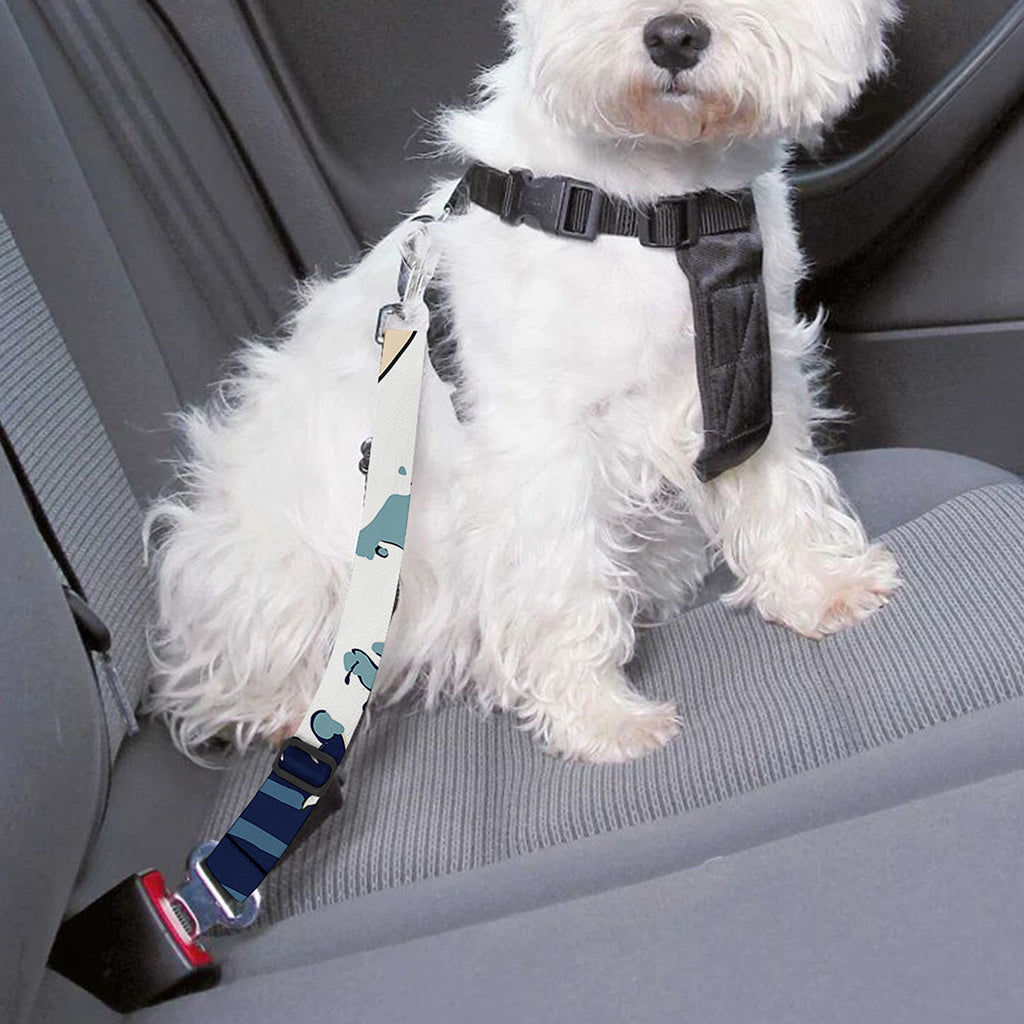 Japanese Ocean Wave Print Dog Seat Belt