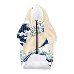 Japanese Ocean Wave Print Dog Zip Up Hoodie