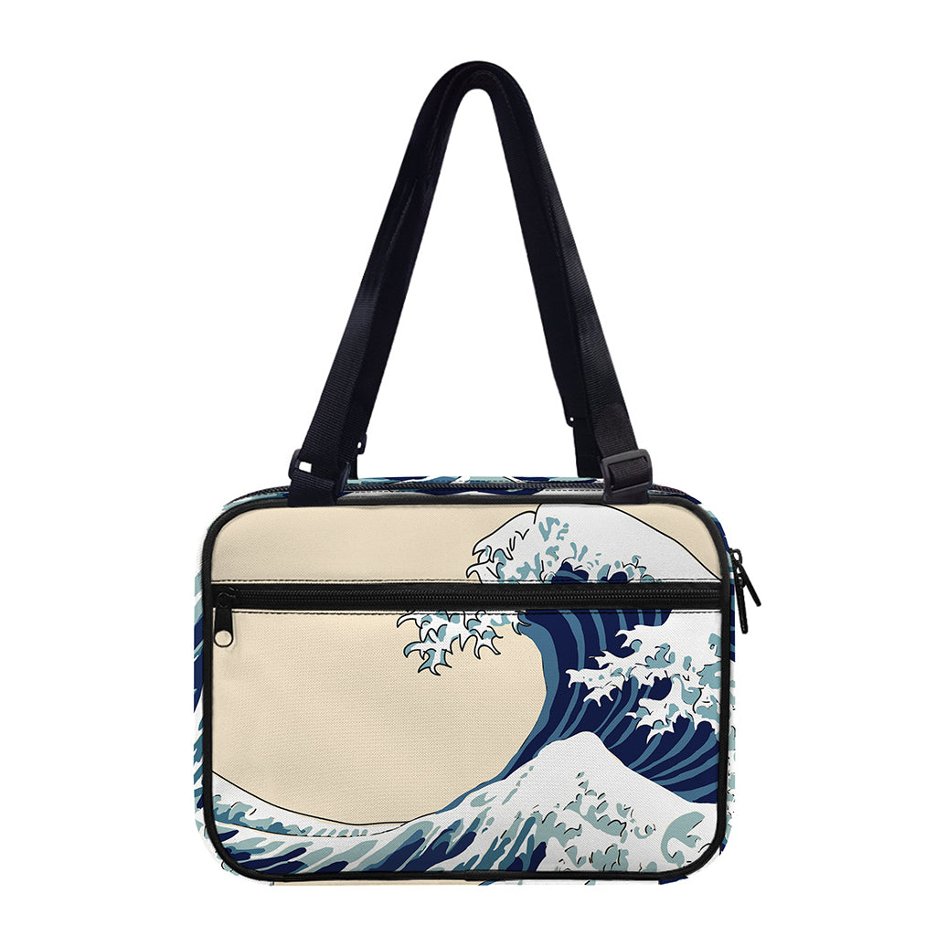 Japanese Ocean Wave Print Double Strap Bible Bag