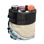 Japanese Ocean Wave Print Drawstring Makeup Bag