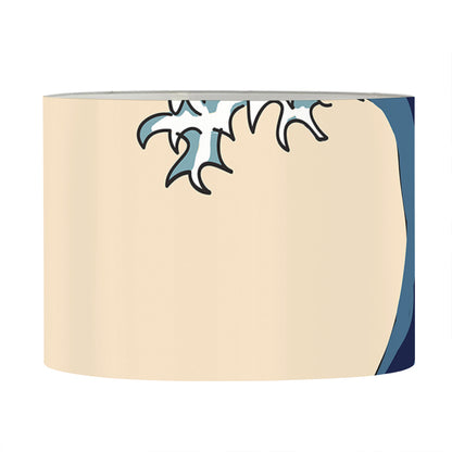 Japanese Ocean Wave Print Drum Lamp Shade