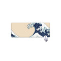 Japanese Ocean Wave Print Extended Mouse Pad