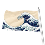 Japanese Ocean Wave Print Flag
