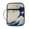 Japanese Ocean Wave Print Front Pocket Bible Bag