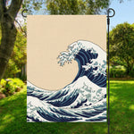 Japanese Ocean Wave Print Garden Flag
