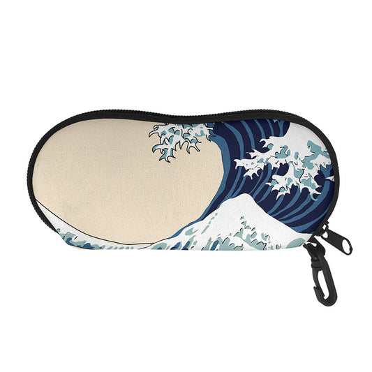 Japanese Ocean Wave Print Glasses Case