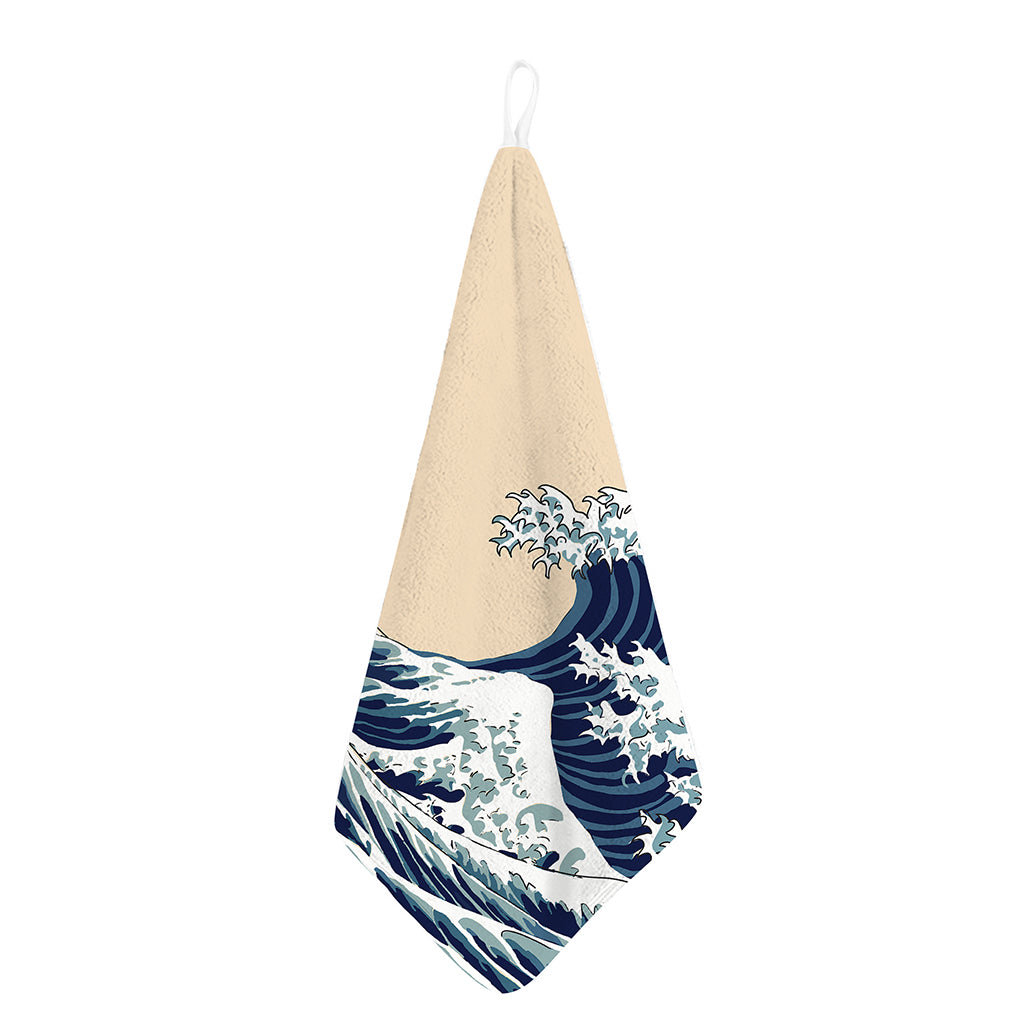 Japanese Ocean Wave Print Hand Towel