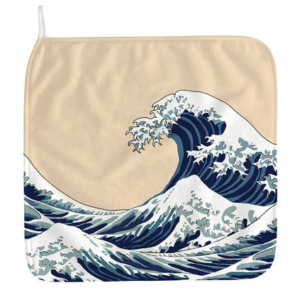Japanese Ocean Wave Print Hand Towel