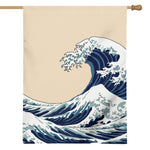 Japanese Ocean Wave Print House Flag