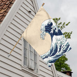 Japanese Ocean Wave Print House Flag