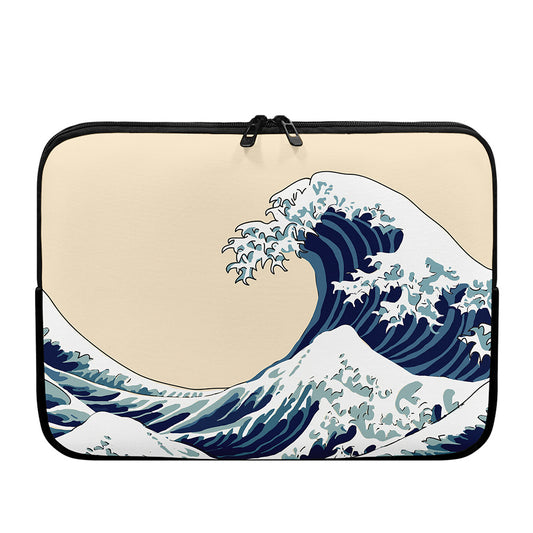 Japanese Ocean Wave Print Laptop Sleeve