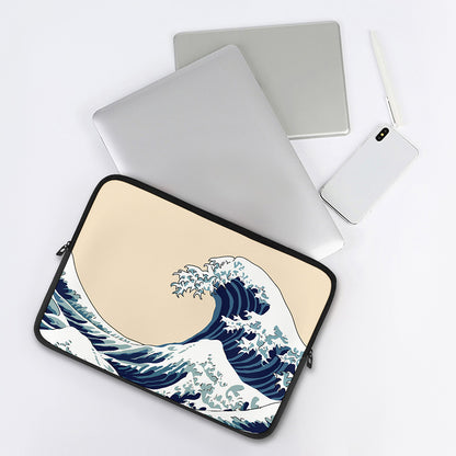 Japanese Ocean Wave Print Laptop Sleeve