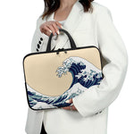 Japanese Ocean Wave Print Laptop Sleeve With Handle