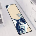 Japanese Ocean Wave Print Long Kitchen Mat