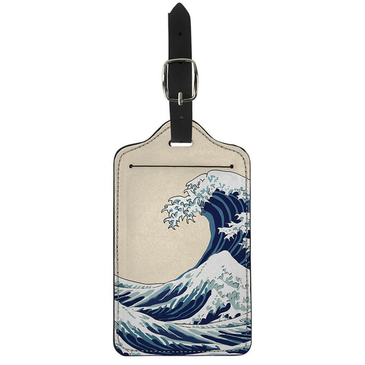 Japanese Ocean Wave Print Luggage Tag