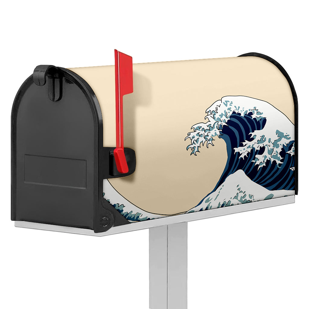 Japanese Ocean Wave Print Mailbox Cover
