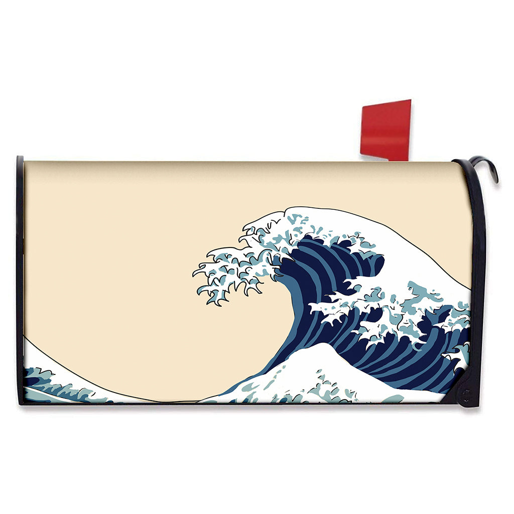 Japanese Ocean Wave Print Mailbox Cover