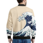 Japanese Ocean Wave Print Men's Bomber Jacket
