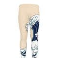 Japanese Ocean Wave Print Men's Leggings