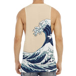 Japanese Ocean Wave Print Men's Muscle Tank Top