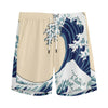 Japanese Ocean Wave Print Men's Sports Shorts