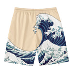 Japanese Ocean Wave Print Men's Swim Trunks