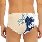 Japanese Ocean Wave Print Men's Triangle Swim Briefs