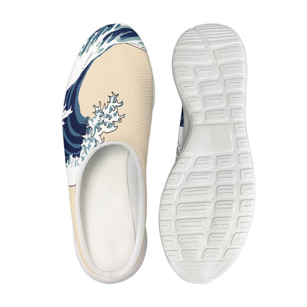 Japanese Ocean Wave Print Mesh Casual Shoes