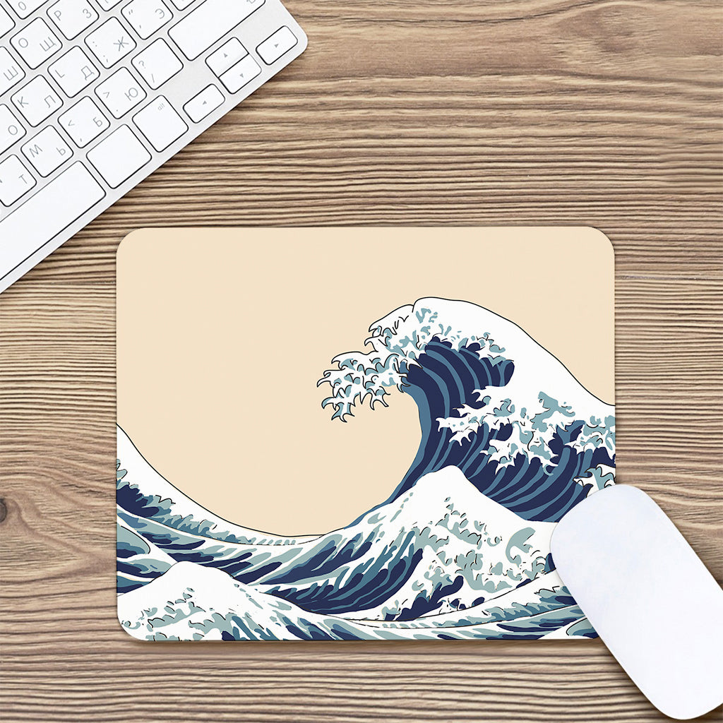 Japanese Ocean Wave Print Mouse Pad