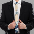 Japanese Ocean Wave Print Necktie