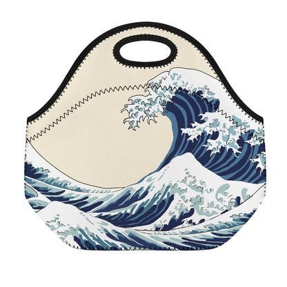 Japanese Ocean Wave Print Neoprene Lunch Bag