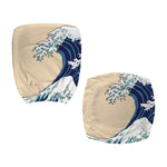 Japanese Ocean Wave Print Office Chair Cover